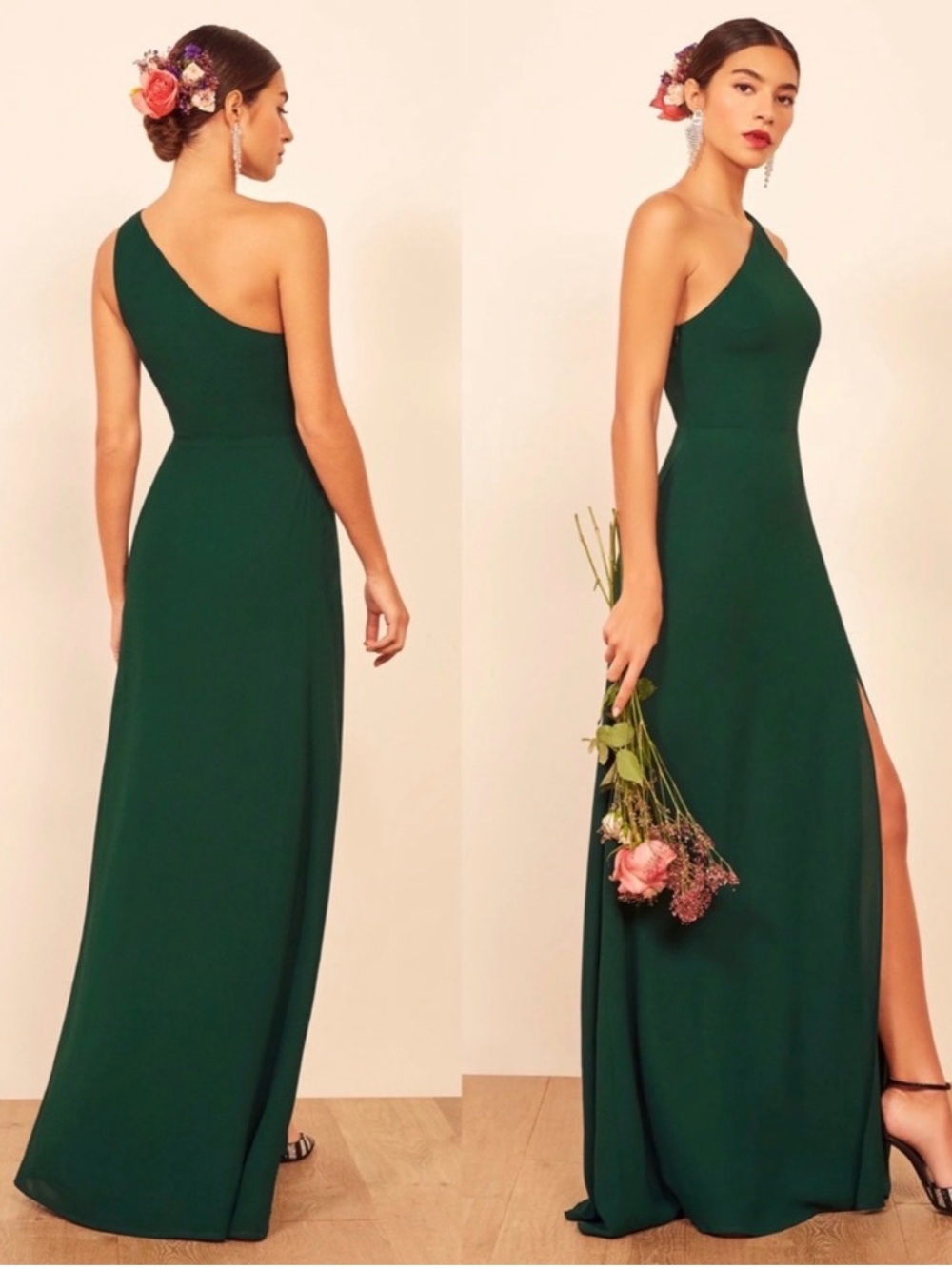 NWT Reformation Evelyn Maxi Dress - Emerald Green